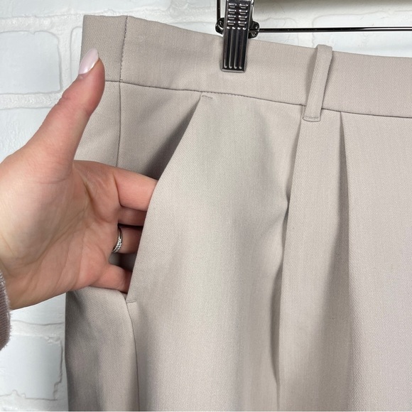 Abercrombie Sloane Tailored Wide Leg Pant Curve Love A&F light taupe size 35 /20 - Picture 6 of 10